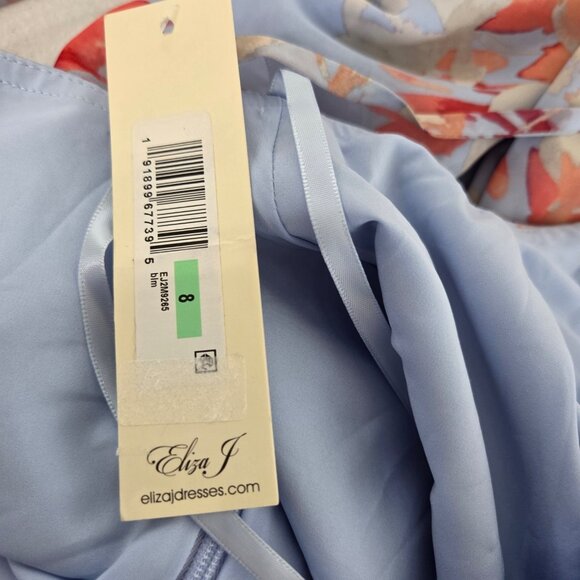 Eliza J Womens Blue Moon Floral Ruffled Asymmetrical Hem Dress Size 8 Fairycore - Picture 7 of 12